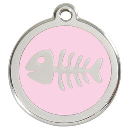 Produktbild von RedDingo Hundemarke mit individueller Gravur Fischgräten pink Größe S
