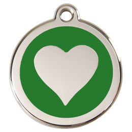 Produktbild von RedDingo Hundemarke mit individueller Gravur Herz grün Größe M