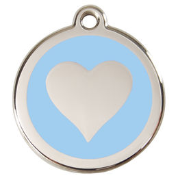 Produktbild von RedDingo Hundemarke mit individueller Gravur Herz hellblau Größe M