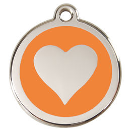 Produktbild von RedDingo Hundemarke mit individueller Gravur Herz orange Größe M