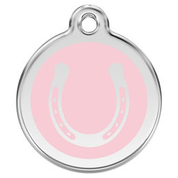 Produktbild von RedDingo Hundemarke mit individueller Gravur Hufeisen pink Größe S