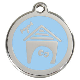 Produktbild von RedDingo Hundemarke mit individueller Gravur Hundehütte hellblau Größe L