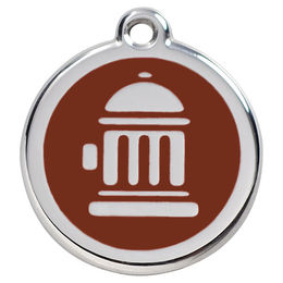 Produktbild von RedDingo Hundemarke mit individueller Gravur Hydrant braun Größe M