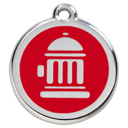 Produktbild von RedDingo Hundemarke mit individueller Gravur Hydrant rot Größe L