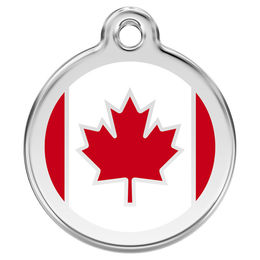 Produktbild von RedDingo Hundemarke mit individueller Gravur Kanada Flagge Größe M