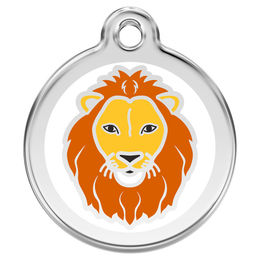 Produktbild von RedDingo Hundemarke mit individueller Gravur Löwe weiß Größe L