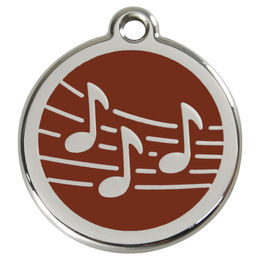 Produktbild von RedDingo Hundemarke mit individueller Gravur Musik braun Größe L