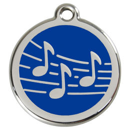 Produktbild von RedDingo Hundemarke mit individueller Gravur Musik dunkelblau Größe M