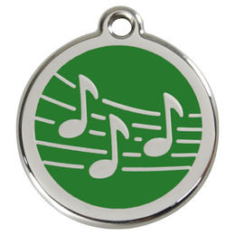 Produktbild von RedDingo Hundemarke mit individueller Gravur Musik grün Größe M