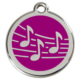 Produktbild von RedDingo Hundemarke mit individueller Gravur Musik purple Größe L