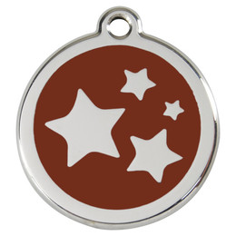 Produktbild von RedDingo Hundemarke mit individueller Gravur Stern braun Größe S