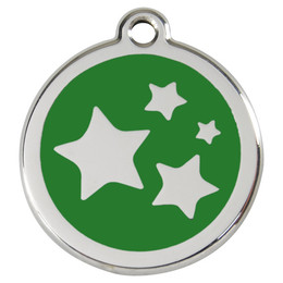 Produktbild von RedDingo Hundemarke mit individueller Gravur Stern grün Größe M