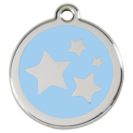 Produktbild von RedDingo Hundemarke mit individueller Gravur Stern hellblau Größe S