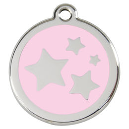Produktbild von RedDingo Hundemarke mit individueller Gravur Stern pink Größe S - 7 g