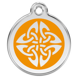 Produktbild von RedDingo Hundemarke mit individueller Gravur Tribal Pfeile orange Größe L