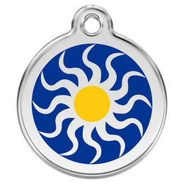 Produktbild von RedDingo Hundemarke mit individueller Gravur Tribal Sonne dunkelblau