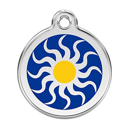 Produktbild von RedDingo Hundemarke mit individueller Gravur Tribal Sonne dunkelblau Größe L