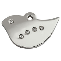 Produktbild von RedDingo Hundemarke mit individueller Gravur und Swarovski-Steinbesatz Vogel