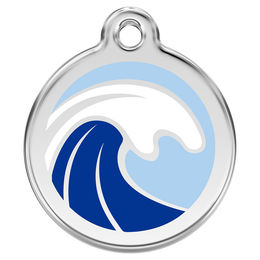 Produktbild von RedDingo Hundemarke mit individueller Gravur Welle hellblau Größe M