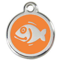 Produktbild von RedDingo Katzenmarke mit individueller Gravur Fisch orange