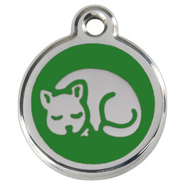 Produktbild von RedDingo Katzenmarke mit individueller Gravur Kitten grün