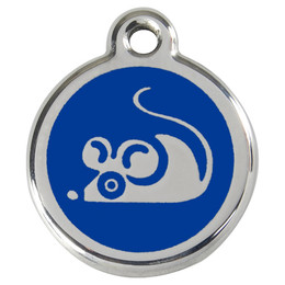 Produktbild von RedDingo Katzenmarke mit individueller Gravur Maus dunkelblau