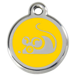 Produktbild von RedDingo Katzenmarke mit individueller Gravur Maus gelb