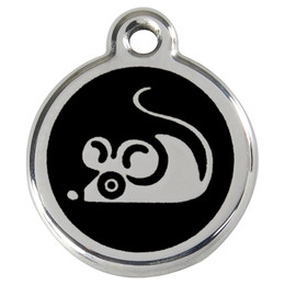 Produktbild von RedDingo Katzenmarke mit individueller Gravur Maus schwarz