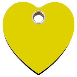 Produktbild von RedDingo Kunststoff Hundemarke mit individueller Gravur Herz gelb Größe L