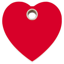 Produktbild von RedDingo Kunststoff Hundemarke mit individueller Gravur Herz rot Größe L