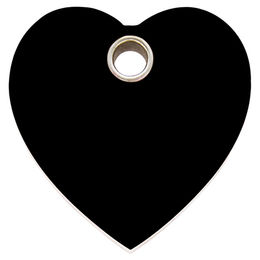 Produktbild von RedDingo Kunststoff Hundemarke mit individueller Gravur Herz schwarz Größe L