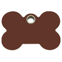 Produktbild von RedDingo Kunststoff Hundemarke mit individueller Gravur Knochen braun Größe S