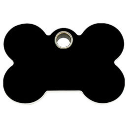 Produktbild von RedDingo Kunststoff Hundemarke mit individueller Gravur Knochen schwarz