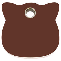 Produktbild von RedDingo Kunststoff Katzenmarke mit individueller Gravur Katzenkopf braun