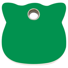 Produktbild von RedDingo Kunststoff Katzenmarke mit individueller Gravur Katzenkopf grün