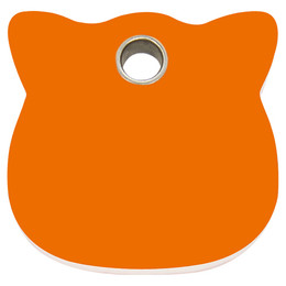 Produktbild von RedDingo Kunststoff Katzenmarke mit individueller Gravur Katzenkopf orange
