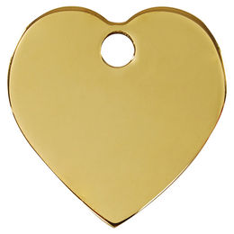 Produktbild von RedDingo Messing Hundemarke mit individueller Gravur Herz Größe M