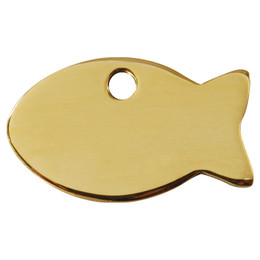 Produktbild von RedDingo Messing Katzenmarke mit individueller Gravur Fisch