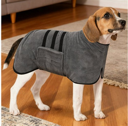 Produktbild von REDOM Hundebademantel Hunde-Bademantel schnelltrocknender Hundebademantel, verstellbar mit Klett und Kordel für kleine große Hunde