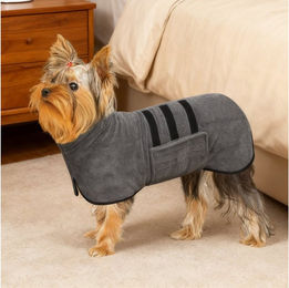 Produktbild von REDOM Hundebademantel Hunde-Bademantel schnelltrocknender Hundebademantel, verstellbar mit Klett und Kordel für kleine große Hunde