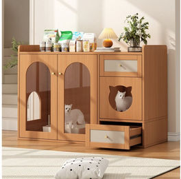 Produktbild von REDOM Katzenhaus 5-in-1 Katzenkloschrank mit Futterbereich,