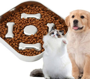 Produktbild von Refttenw Futternapf Antischlingnapf Hunde Edelstahl Slow Feeder