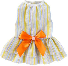 Produktbild von Refttenw Hundejacke Gestreiftes Hundekleid mit Schleife