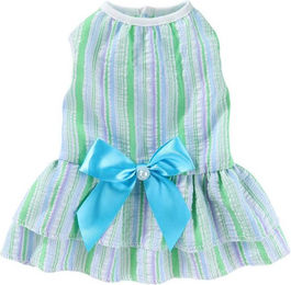 Produktbild von Refttenw Hundejacke Gestreiftes Hundekleid mit Schleife