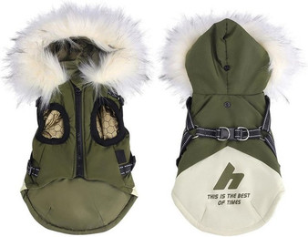 Produktbild von Refttenw Hundekleid 2-in-1 Haustierkleidung, Geschirr,mit Kapuze,Reflektierendes Design