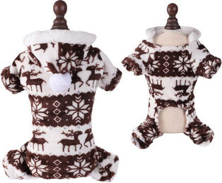 Produktbild von Refttenw Hundekleid Hundepullover mit Kapuze,gestrickter Rollkragen-Weihnachtspullover