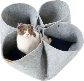 Produktbild von Refttenw Kleintiertunnel Abnehmbar Tierbett Katzentunnel mit Katzenspielzeug