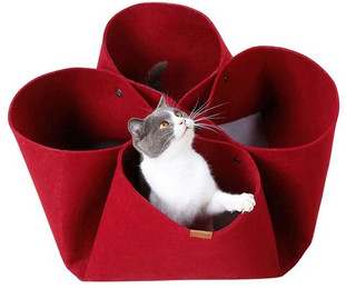 Produktbild von Refttenw Kleintiertunnel Abnehmbar Tierbett Katzentunnel mit Katzenspielzeug
