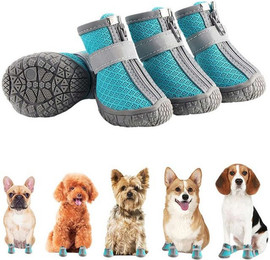 Produktbild von Refttenw Pfotenschutz Hundeschuhe mit Reflektorstreifen und Klettverschluss
