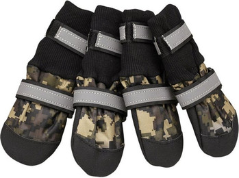 Produktbild von Refttenw Pfotenschutz Hundeschuhe Wasserdicht Warme Hundestiefel mit Reflektierende Streifen, mit Verstellbarem Klettverschluss, S-XXL